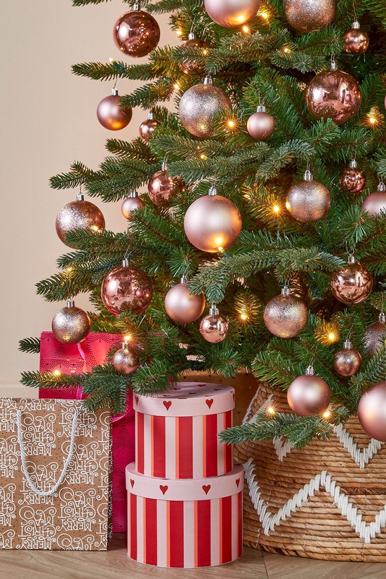 Mica Decorations Kerstballenset 46 stuks – onbreekbaar, roze – foto 2 van 2