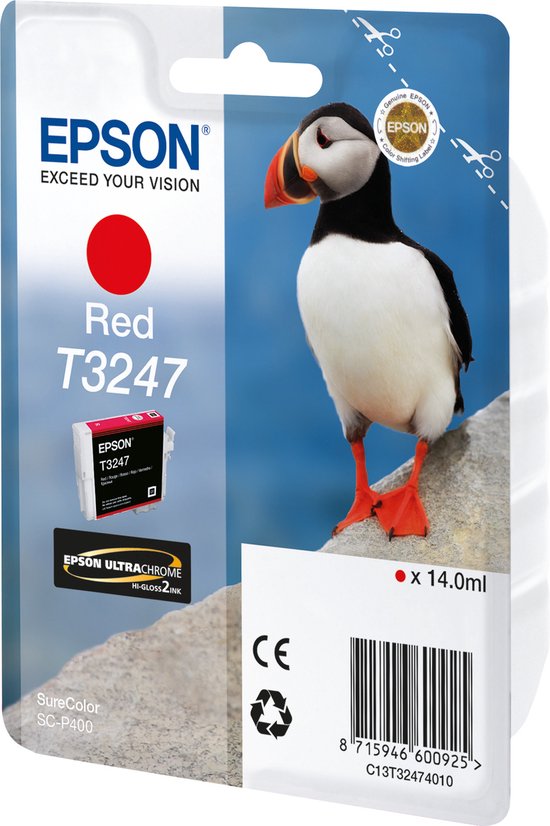 Epson T3247 inktcartridge rood – 14 ml, 980 pagina's – foto 1 van 4