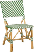 Mica Decorations Mandox Bistrostoel - L45,5 x B57 x H89 cm - Rotan - Donkergroen, Wit