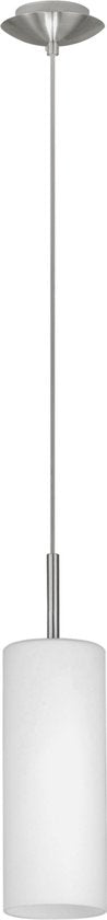EGLO Troy 3 - Hanglamp - 1 Lichts - Ø105mm. - Nikkel-Mat - Wit Gelakt